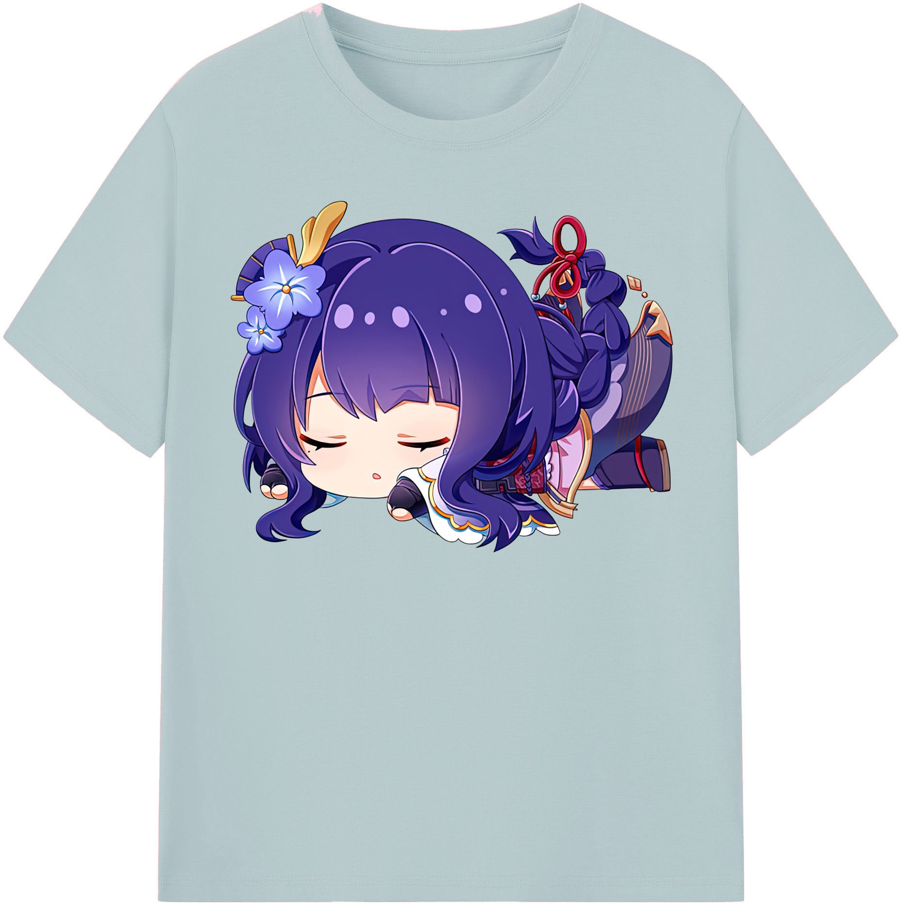 げんし神 雷電将軍 らいでんしょうぐん genshin Raiden Shogun 綿100％半袖Tシャツ（フロントプリント）